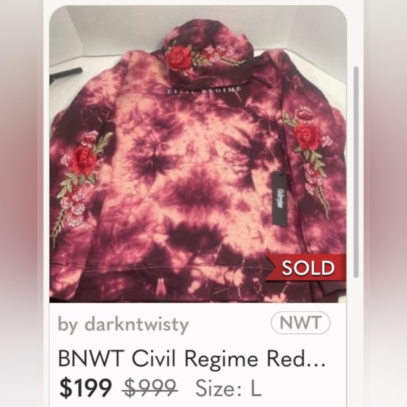 BNIB CIVIL REGIME MOON DUST TIE DYE HOODIE LARGE MENS UNISEX PRICE FIRM! - Picture 15 of 15